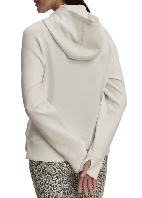 back view of Snow White Hooded Karo Half Zip Midlayer by Varley