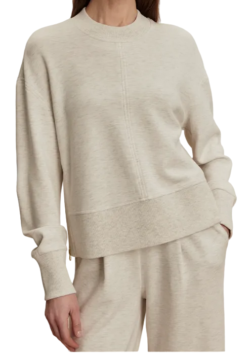 The Philippe Crop Sweat by Varley in Ivory Marl