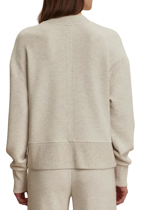 back view of The Philippe Crop Sweat by Varley in Ivory Marl