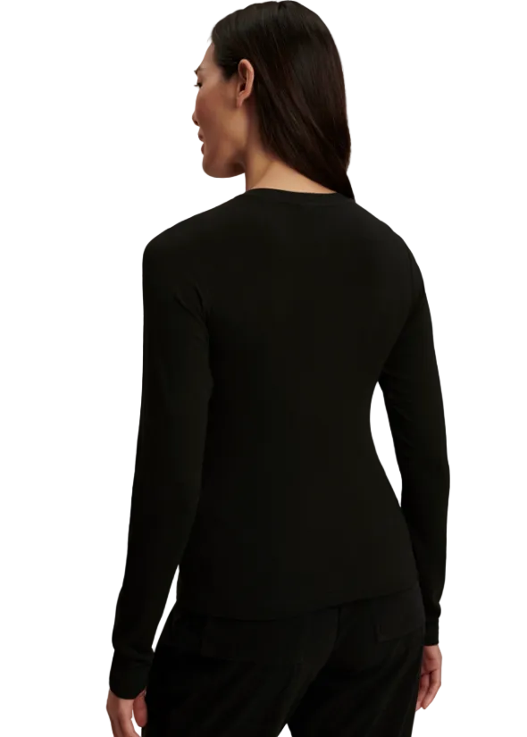 back of black Edna Long Sleeve Fitted Tee by Varley