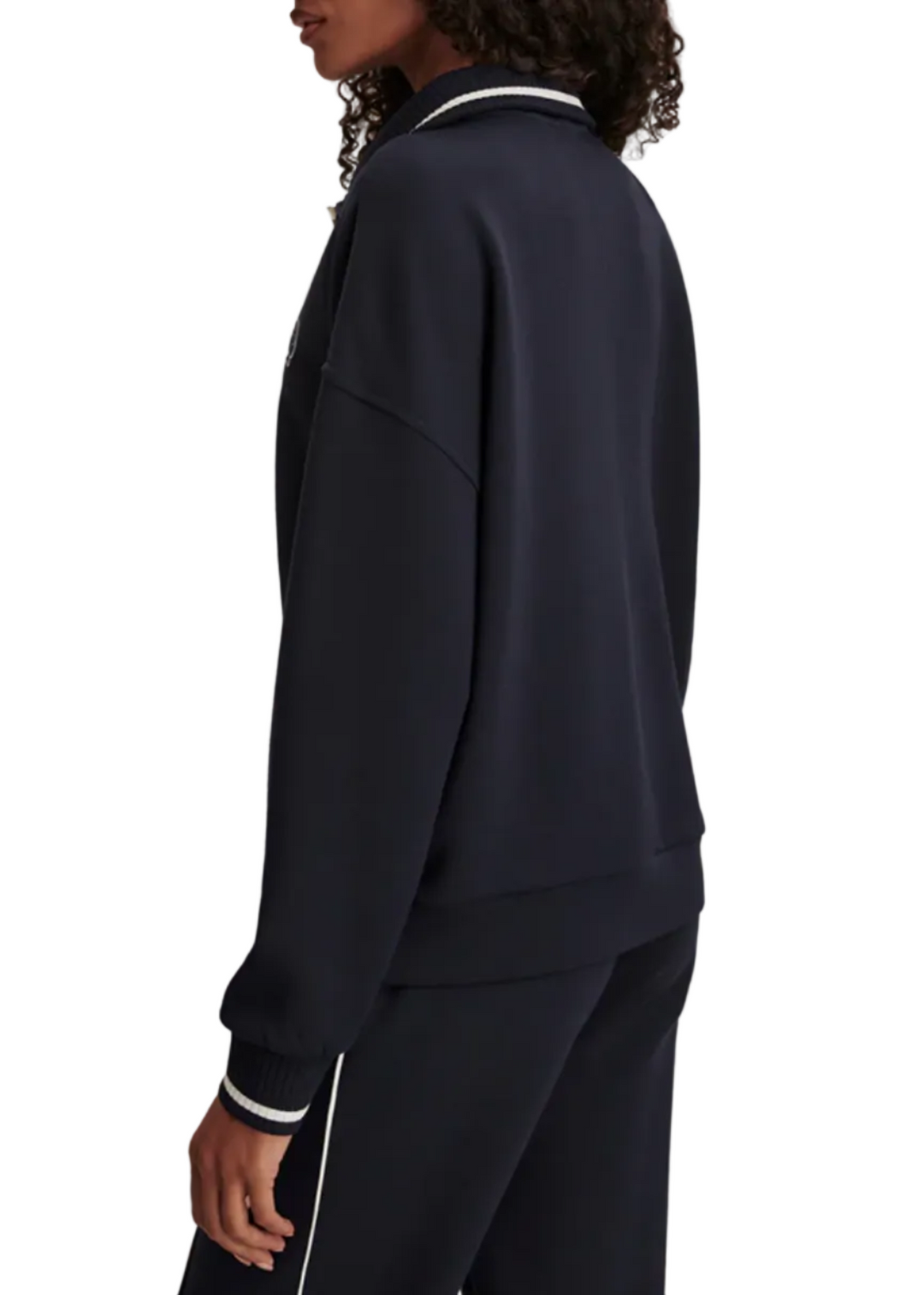 back side view of The Bertie Half Zip Sweat by Varley in Navy