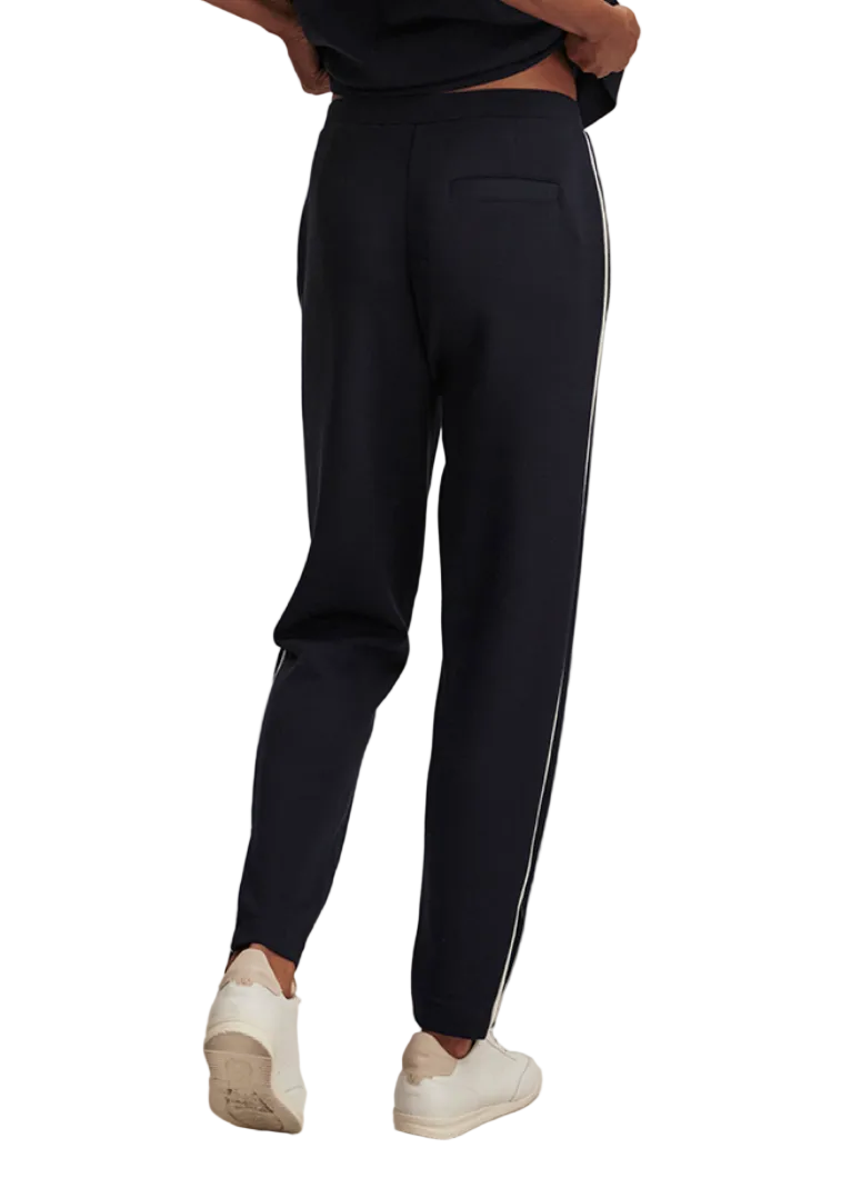 back view of Navy Slim Pintuck Pant 27.5 by Varley