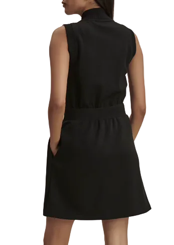 back view of Black Polyanna Half Zip Dress by Varley