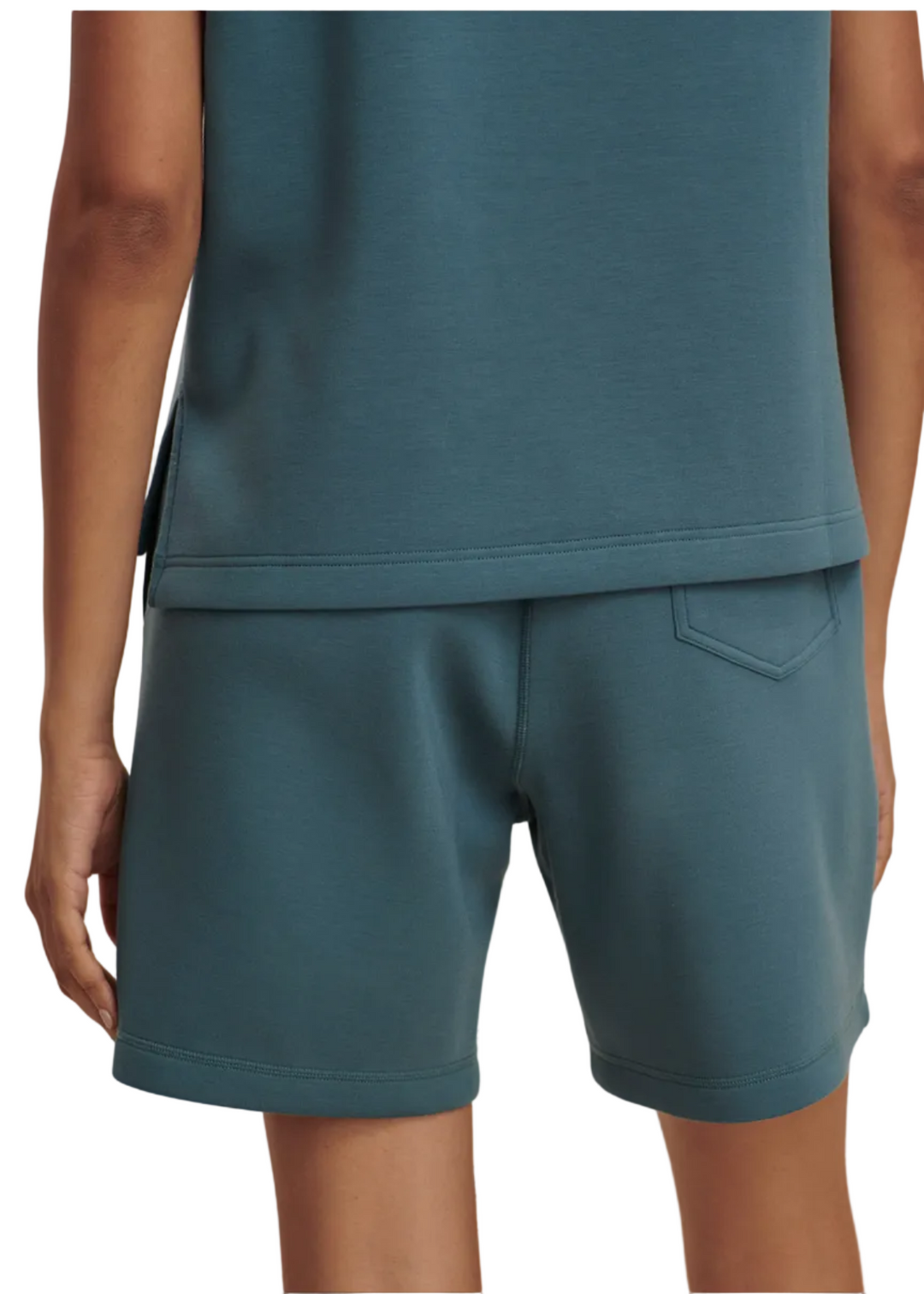 back view of Rumer Long Short 6.5 in Mallard Blue by Varley 