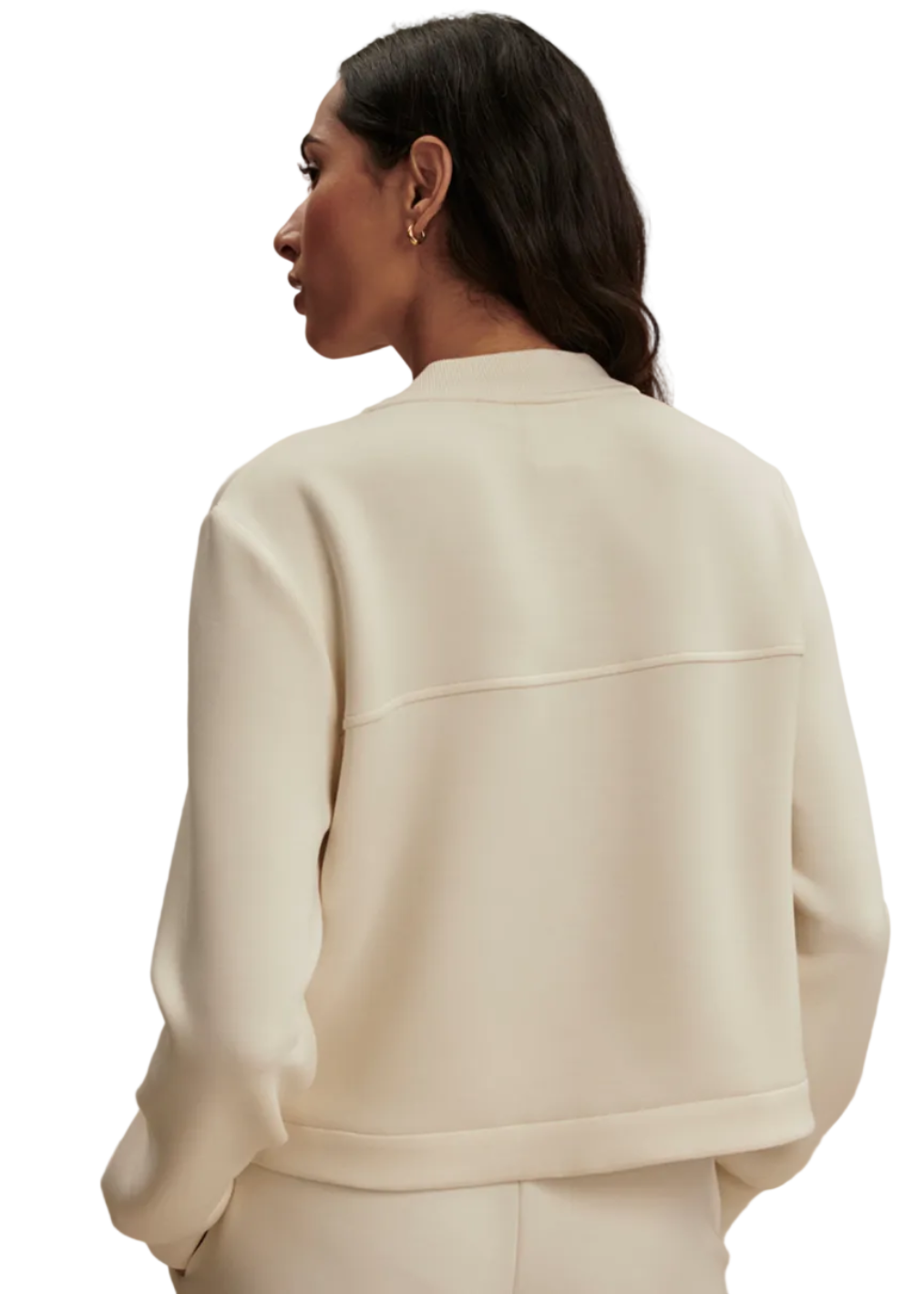back view of Pristine Colored  Hartwell Button Through Sweat by Varley 