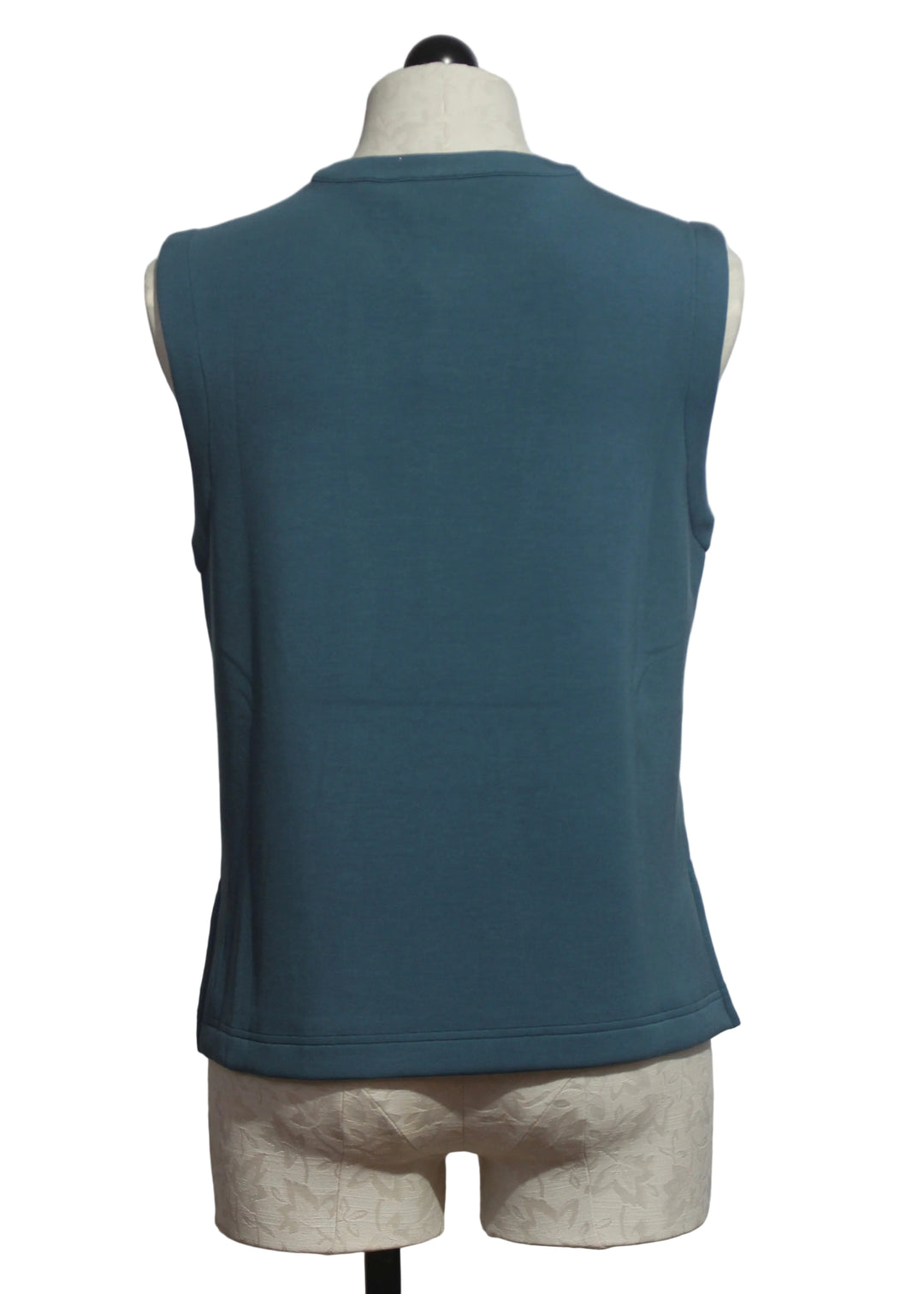 back view of Simmons Half Zip Tank by Varley in Mallard Blue