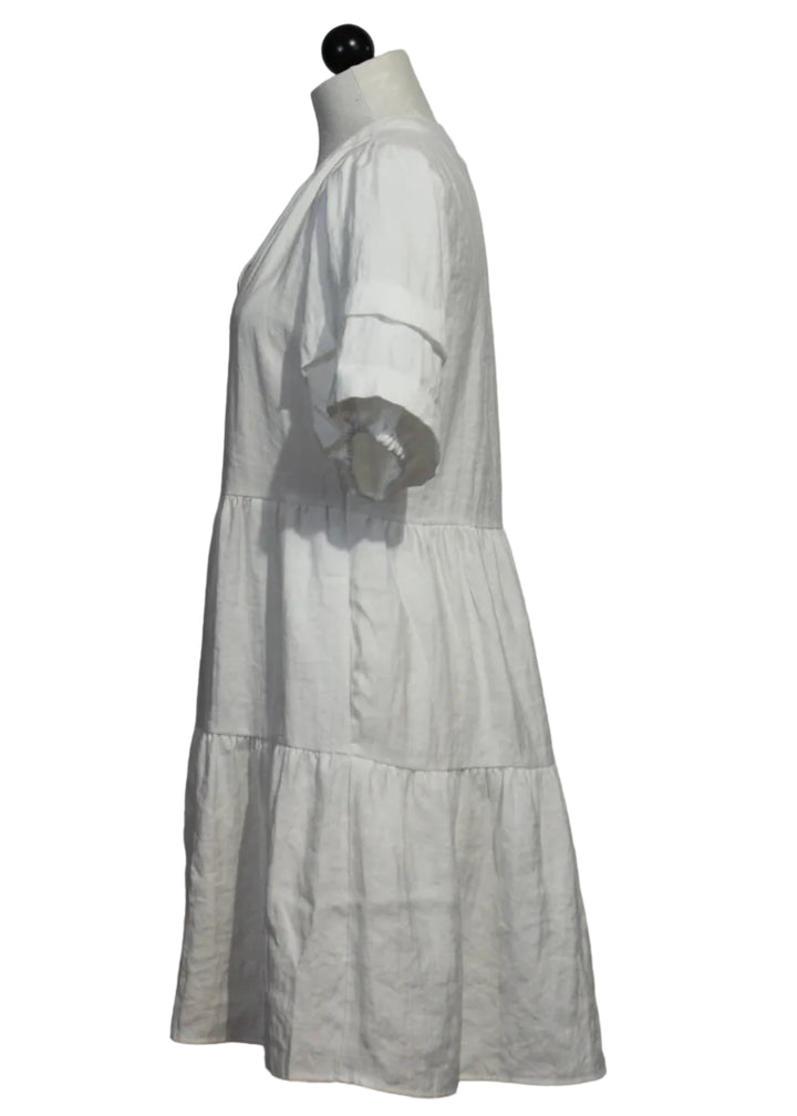 side view of Melita Optic White Dress by Velvet Heart 