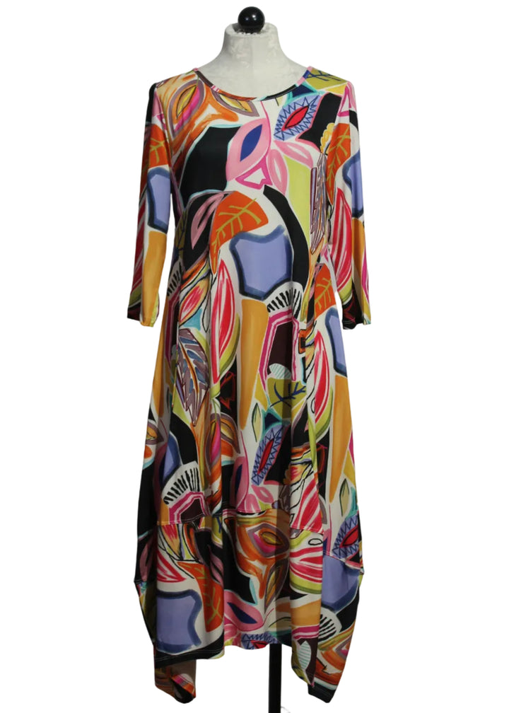 The Demi Dress by Kozan in the colorful Leaf Print