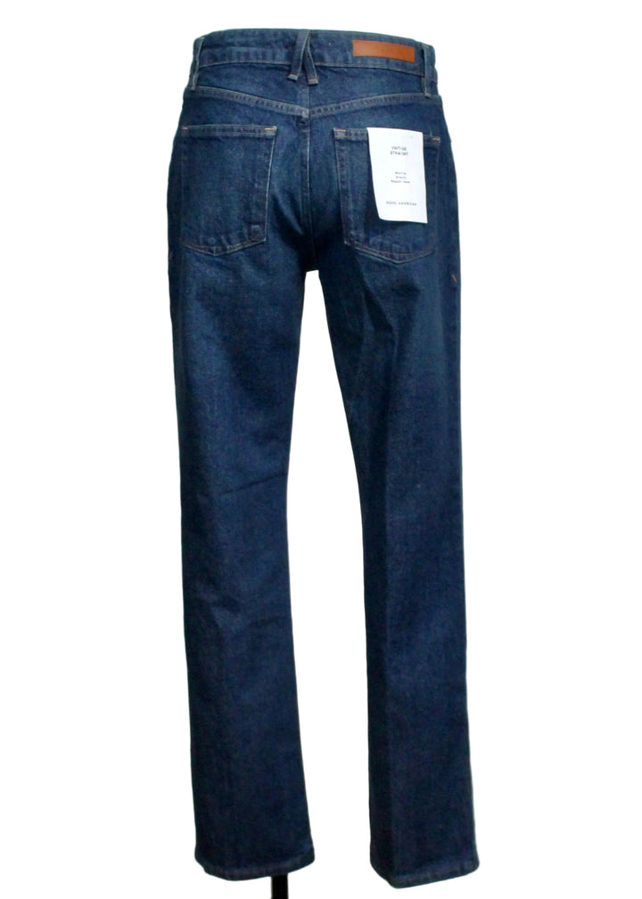 Back view of The Vintage Straight Jeans by Good American in the Quirk Wash