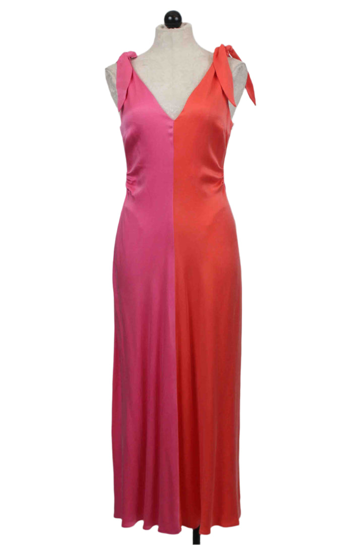 Coral/Pink Verity Two Tone Midi Dress by Fifteen Twenty