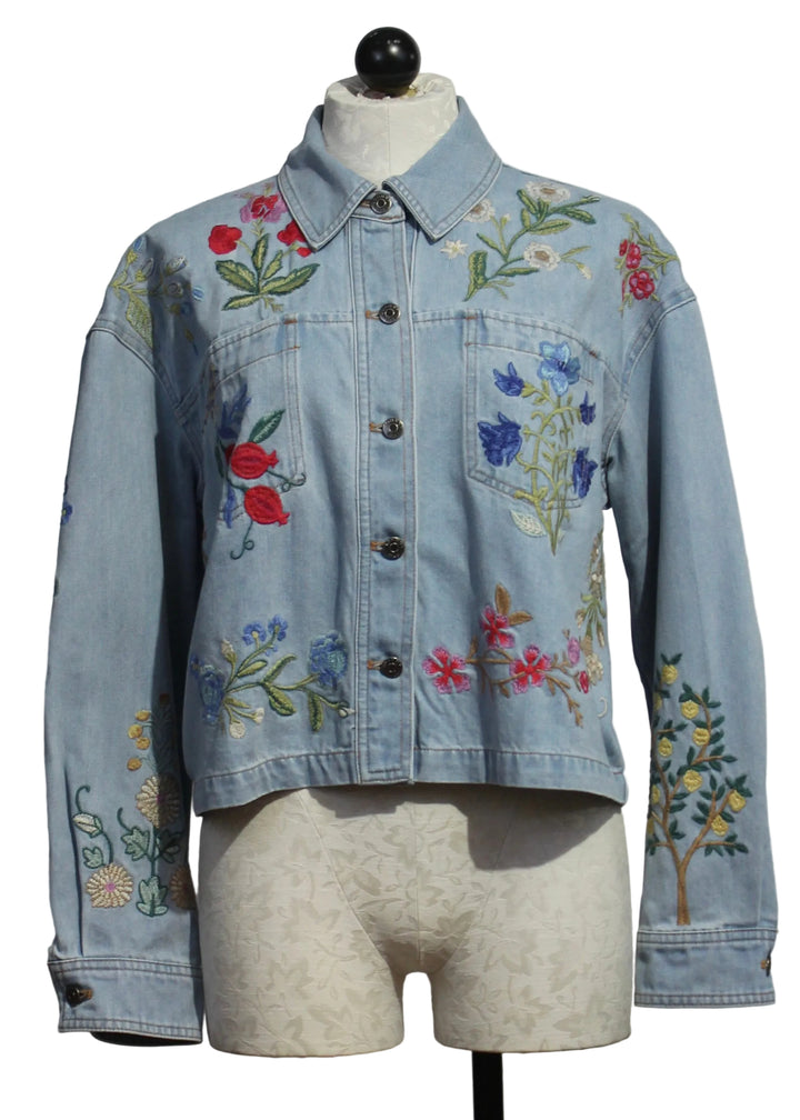 Beatrix Cropped Denim Jacket by Johnny Was