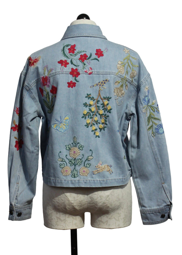 back view of the Beatrix Cropped Denim Jacket by Johnny Was