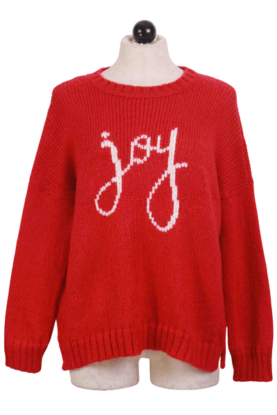 Red Ginger and Pure Snow Joy to the World Crew Sweater by Wooden Ships