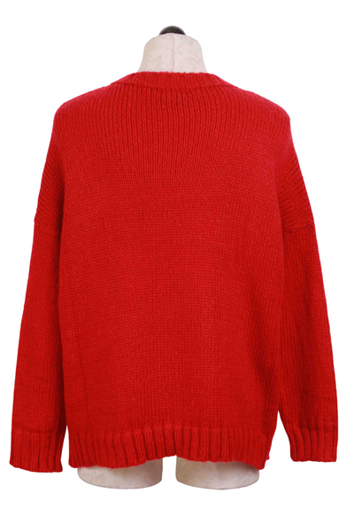 back view of Red Ginger and Pure Snow Joy to the World Crew Sweater by Wooden Ships