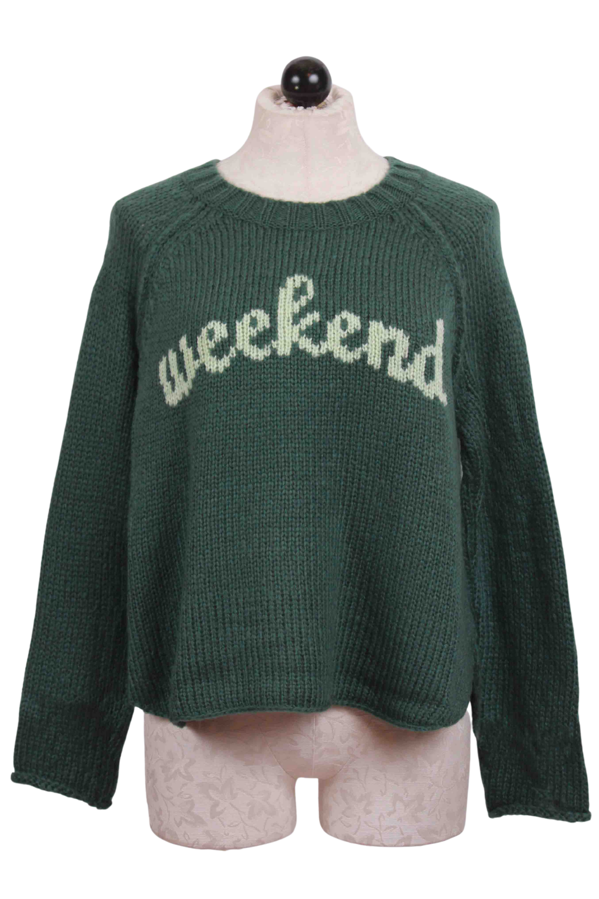 Juniper and Mojito colored Weekend Raglan Crew Sweater by Wooden Ships