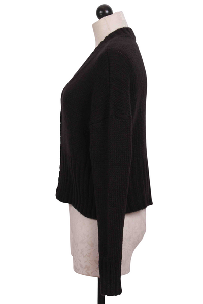 side view of black Jac Cropped Cardi by Wooden Ships