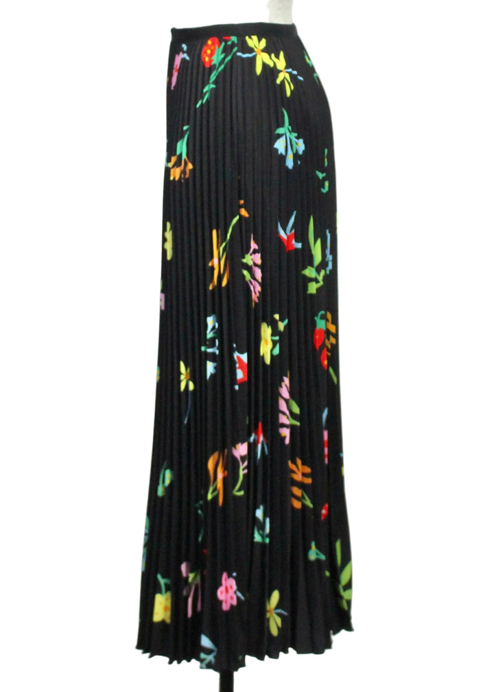 Side view of The Daisy Pleated Skirt Black Mix by Wild Cosmos