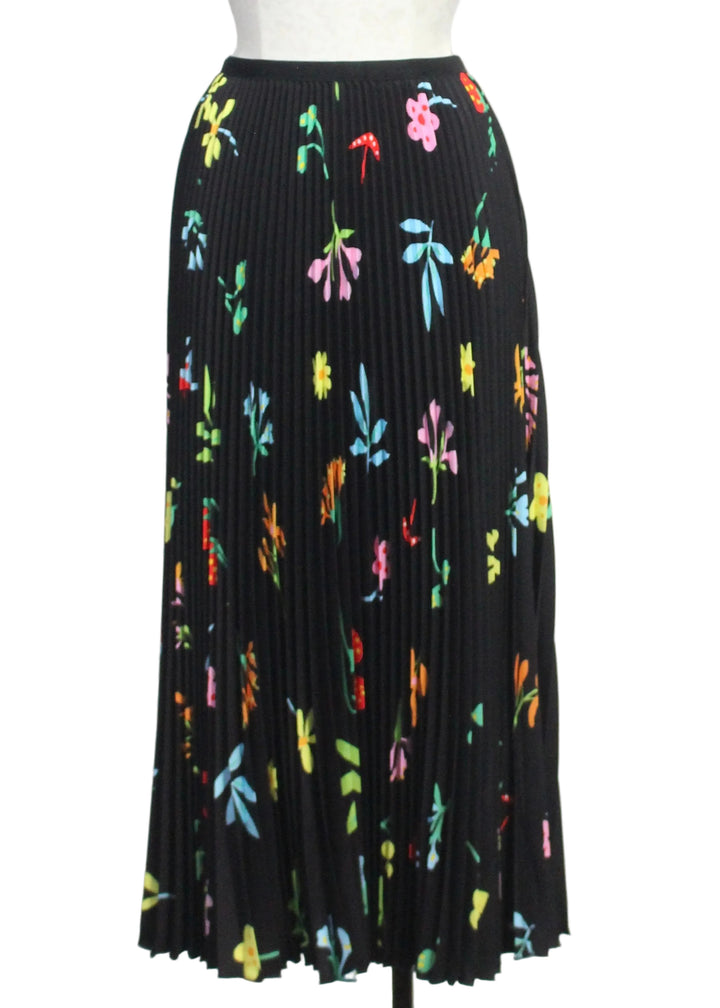 Back view of The Daisy Pleated Skirt Black Mix by Wild Cosmos