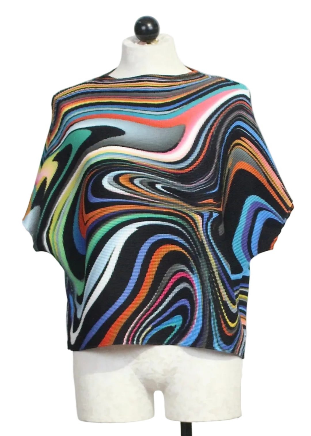 The Short Sleeve Emily Swirl Oil Paint Top by Wild Cosmos