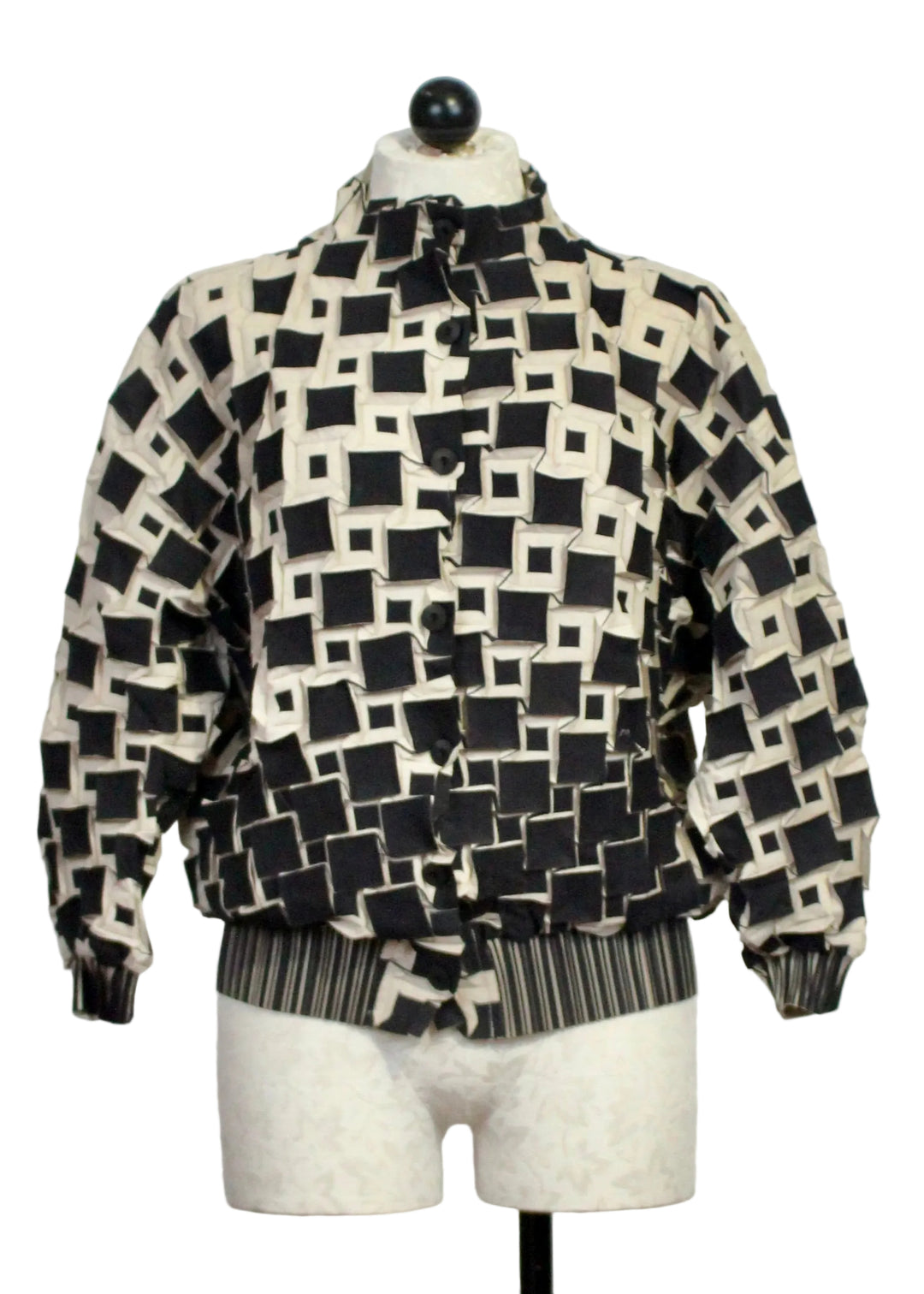 The Black and White Zamora Textured Jacket by Wild Cosmos