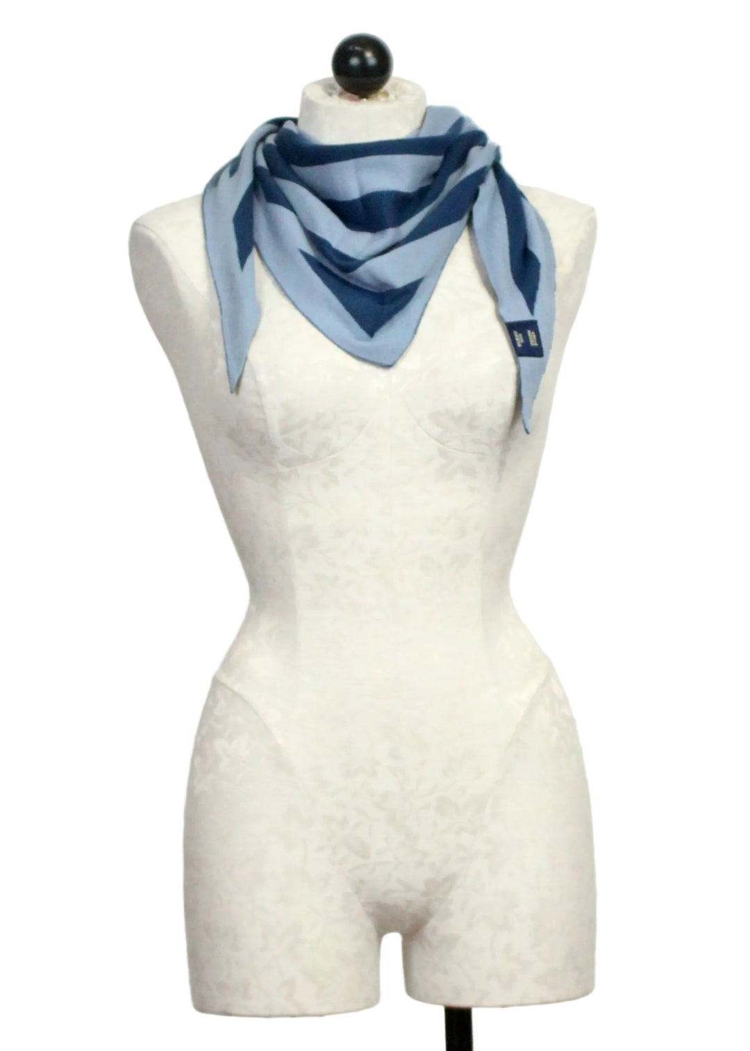 Dark Blue Striped Muna GOTS Scarf by SKFK