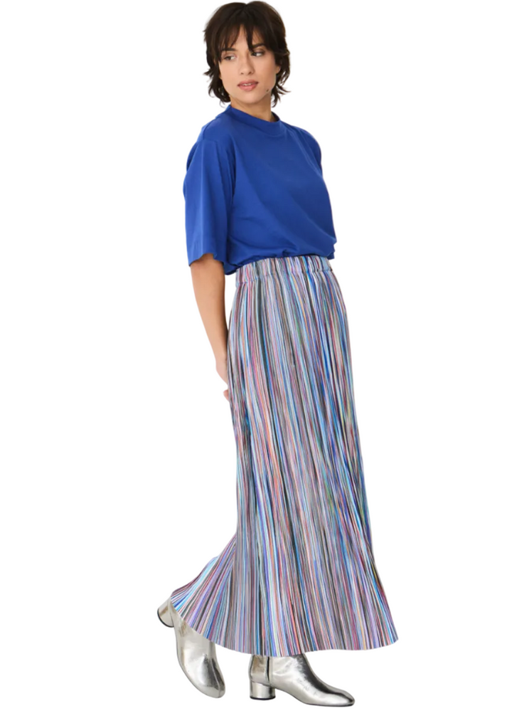 model wearing the Multicoloring Laurane Skirt by SKFK