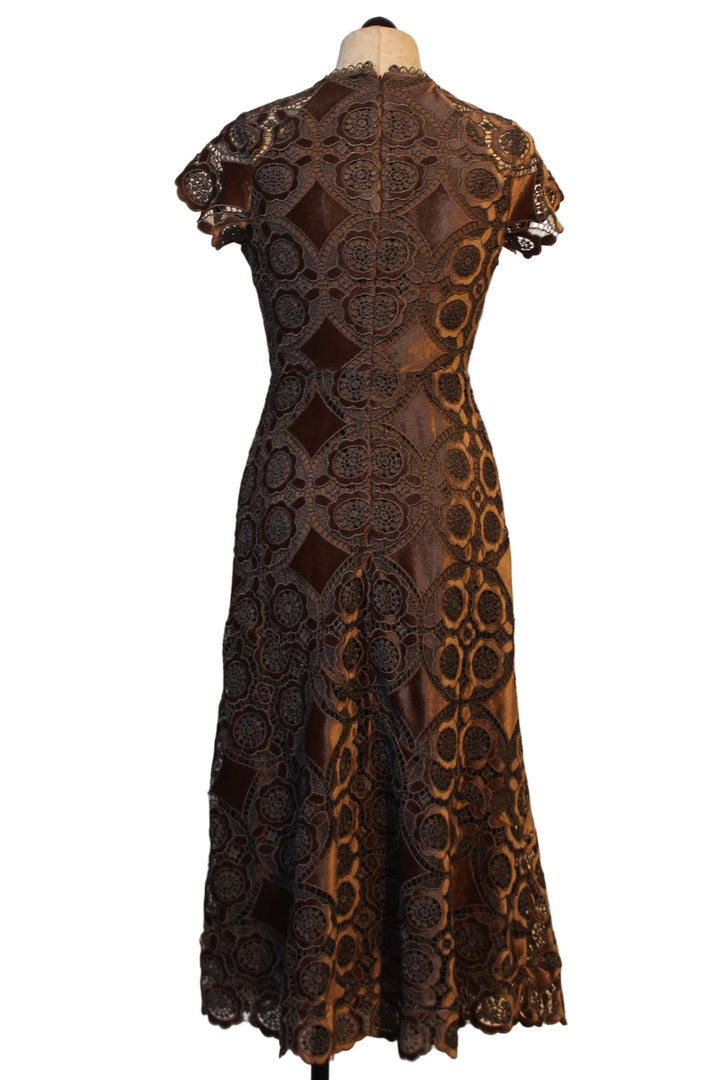 back view of The Waverly Midi Dress by Cartolina in Mocha