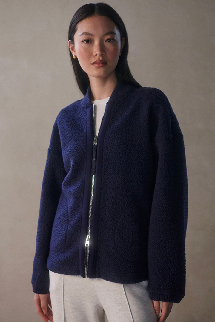 The Willmont Patch Pocket Fleece by Varley in Evening Blue