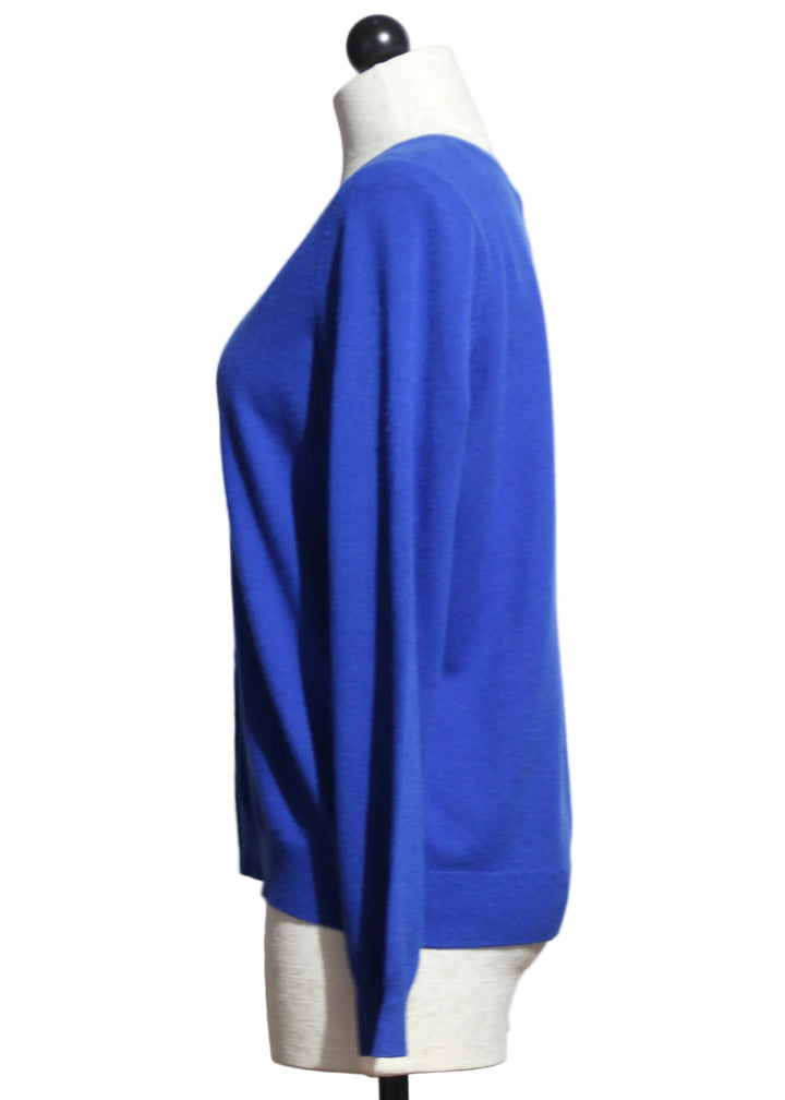 Side view of Cobalt Blue Cardigan by Alison Sheri 