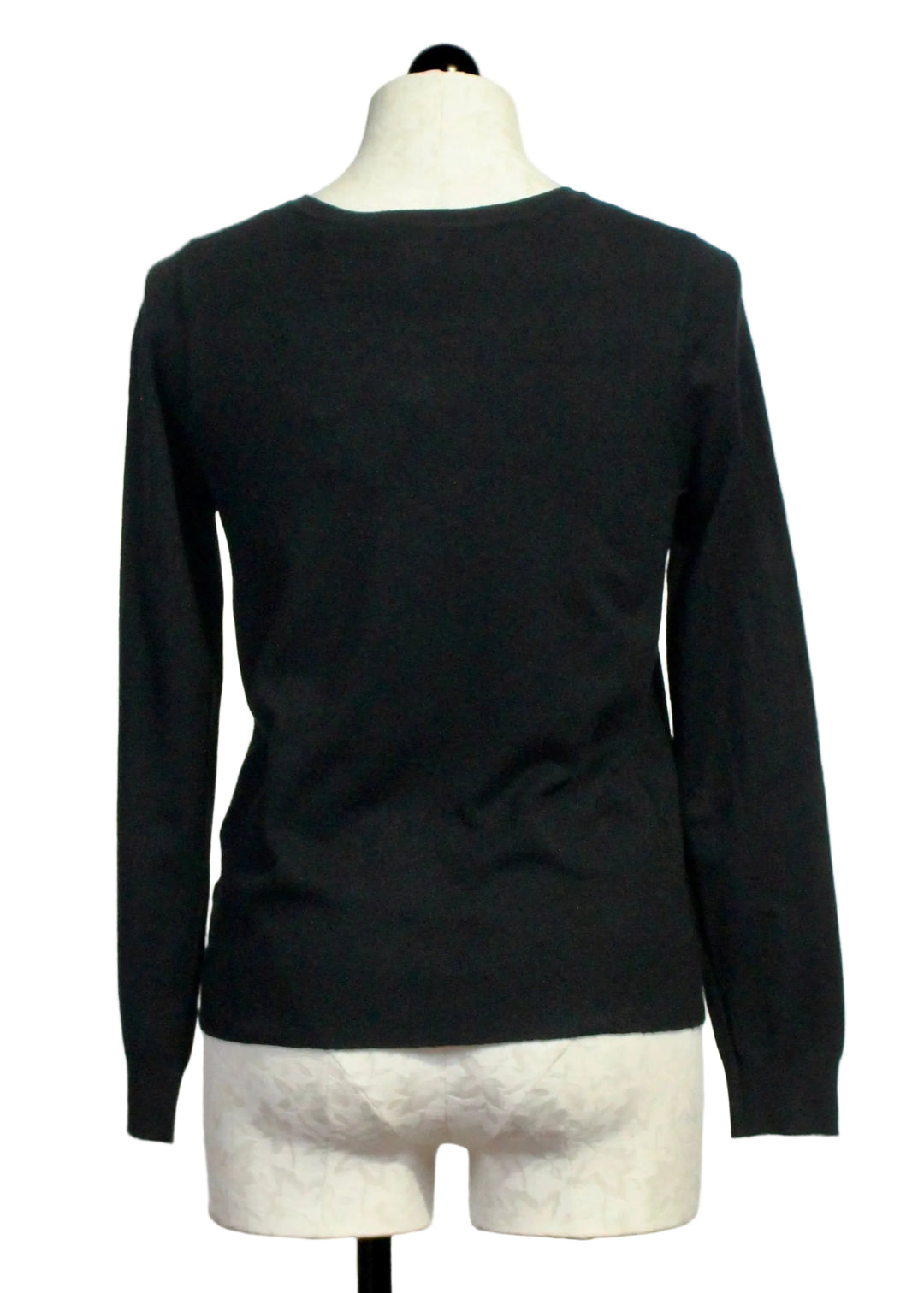 Back view of The Classic Black Cardigan by Alison Sheri 