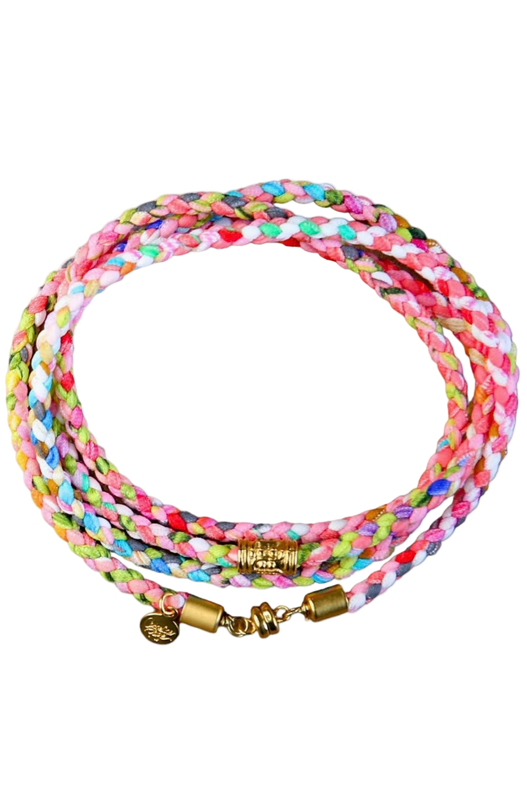 Pink Zenwrap by Catherine Page is Hand-braided and hand-cut fabric strips