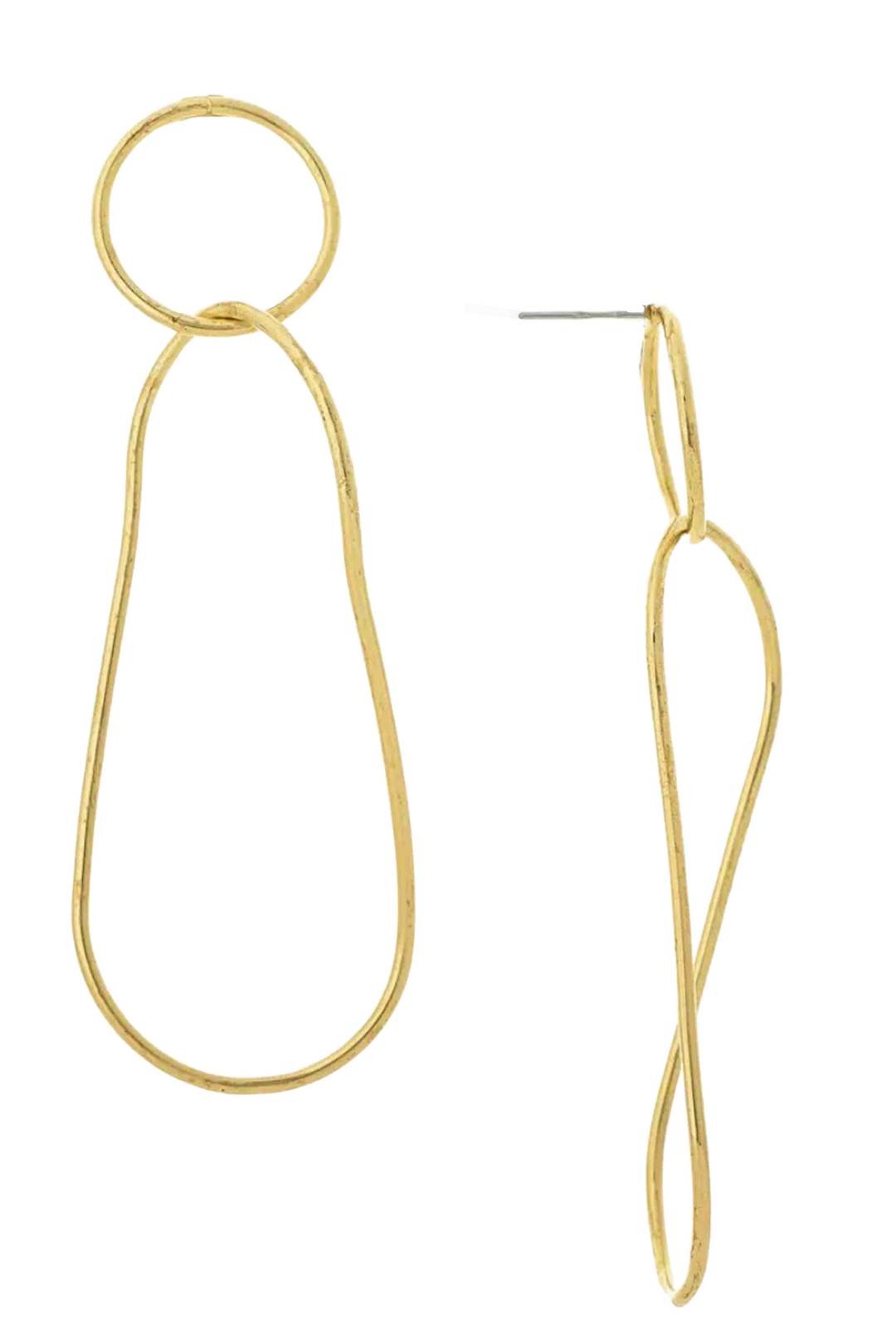 22K gold plated over brass Yochi NY swivel hoop earrings