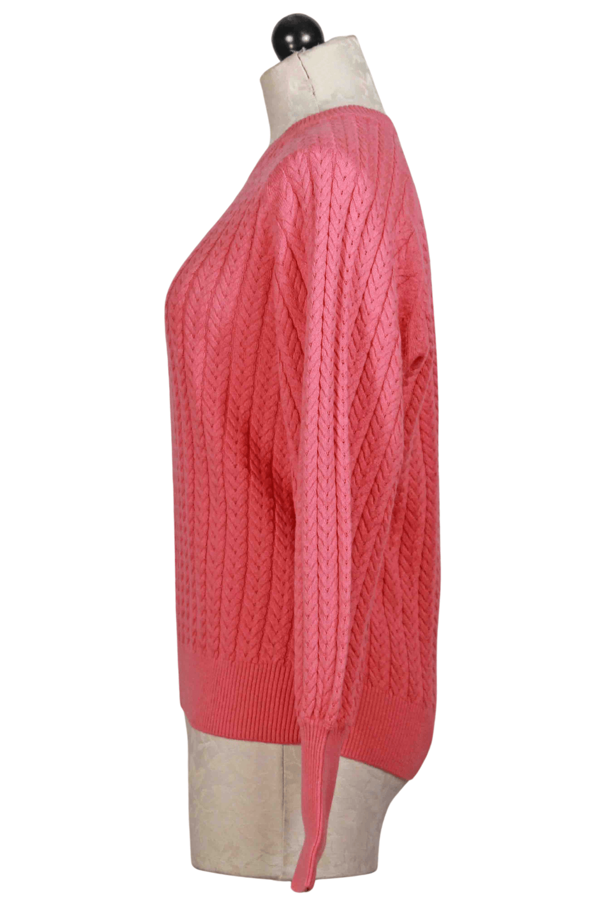 side view of Flamingo Plume Thilda Pullover Sweater by Part Two
