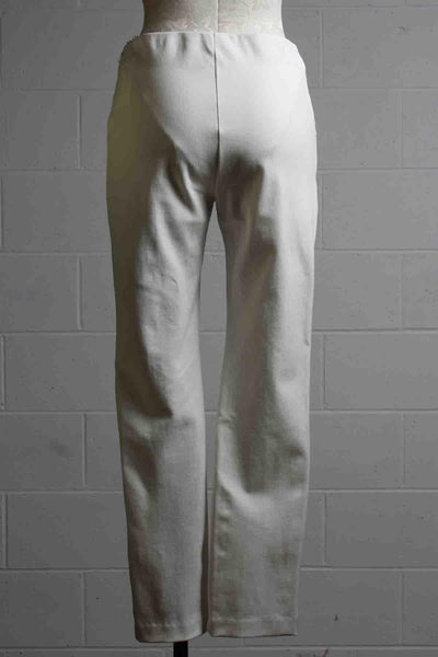 back view of off white stretch twill Straight Leg Pant by Fifteen Twenty