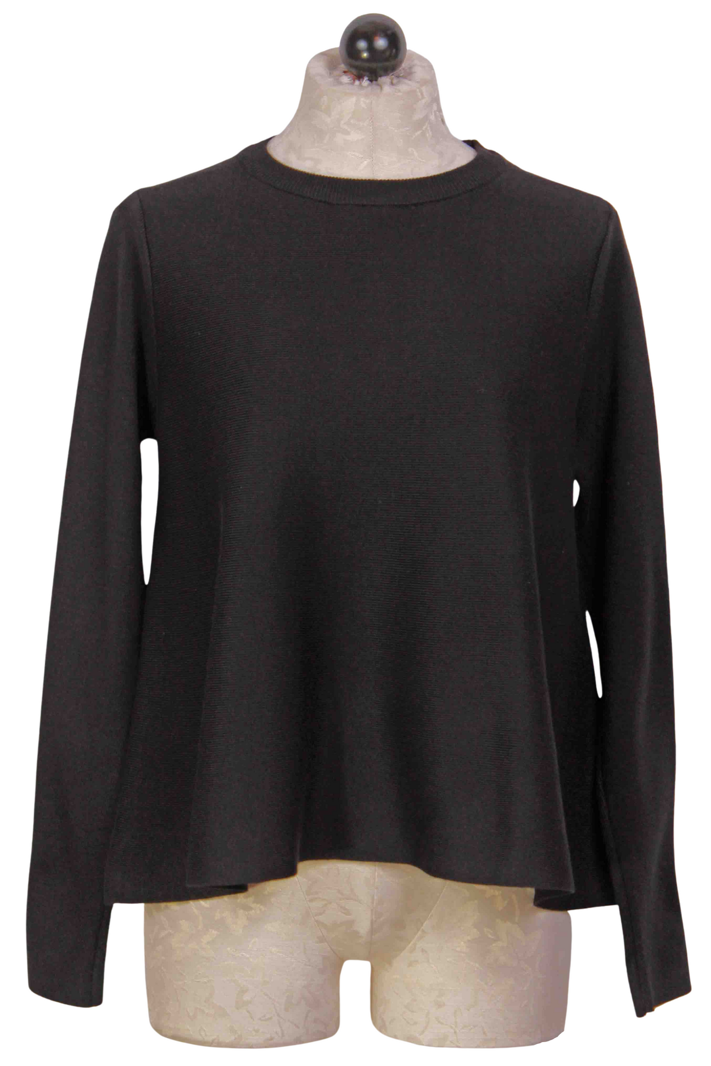 black  Cropped Flared Sweater by Compania Fantastica