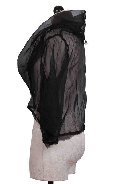 side view of black Organza Jackie O cropped Top by Planet