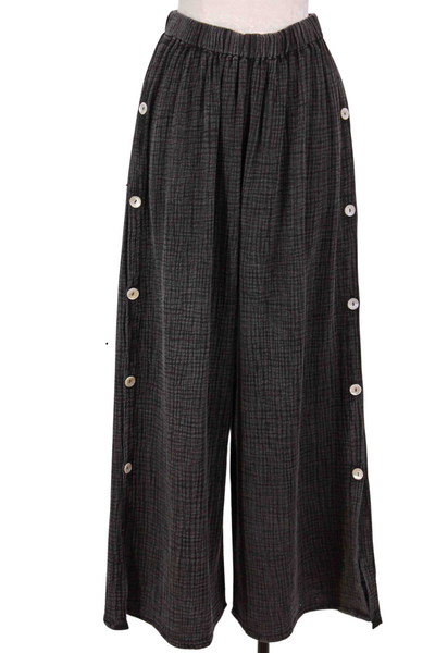 Button Sided Flowy Wide Leg Pants by Paper Lace