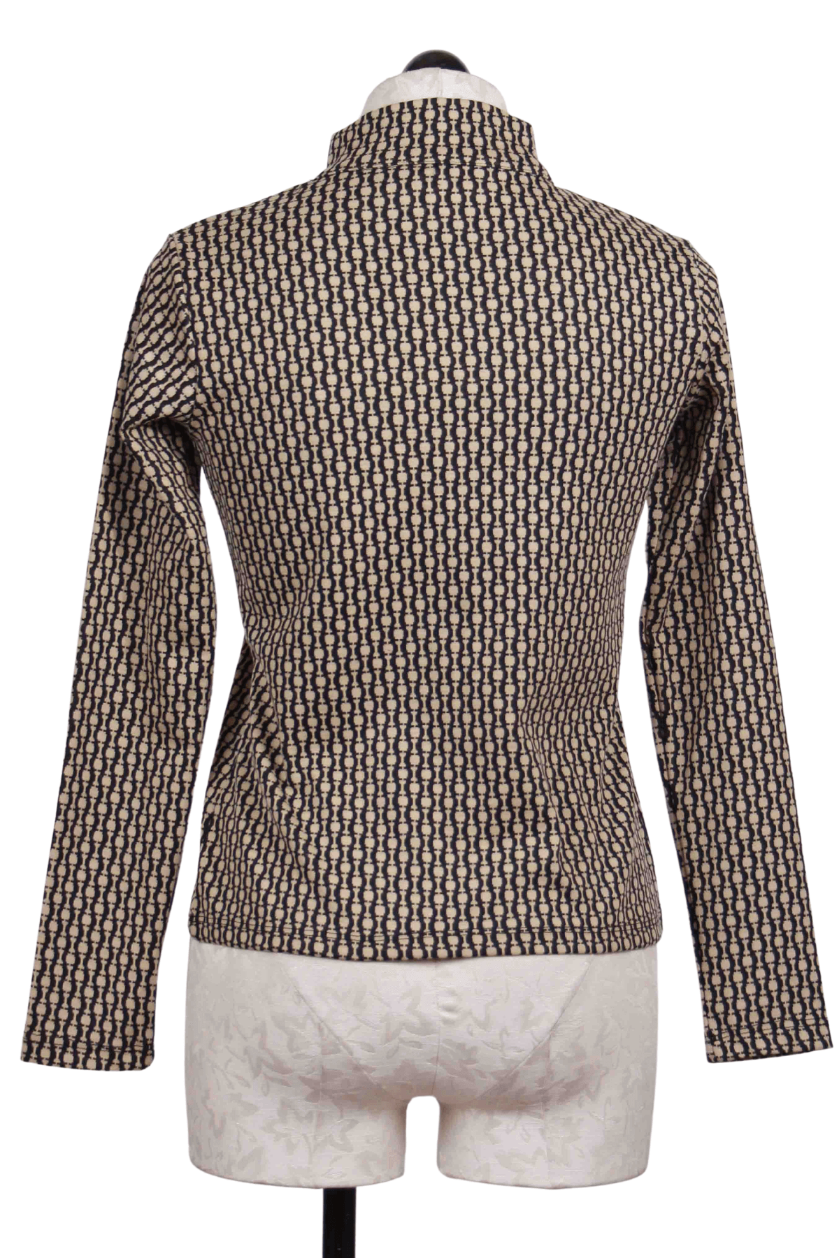 back view of Chain Print Mock Neck Top by Compania Fantastica