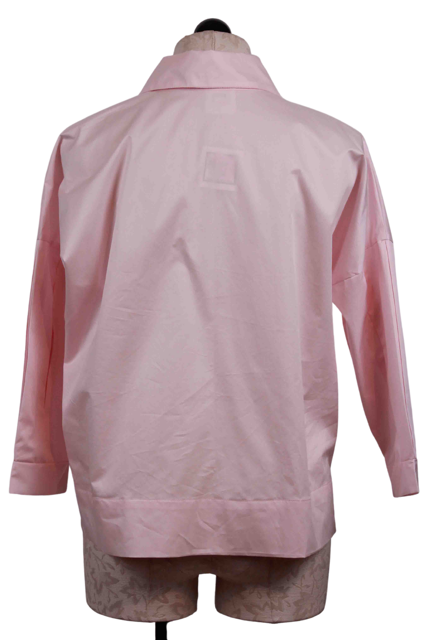 back view of Pinkish Pleat Sleeve Button Up Blouse Shirt by Planet