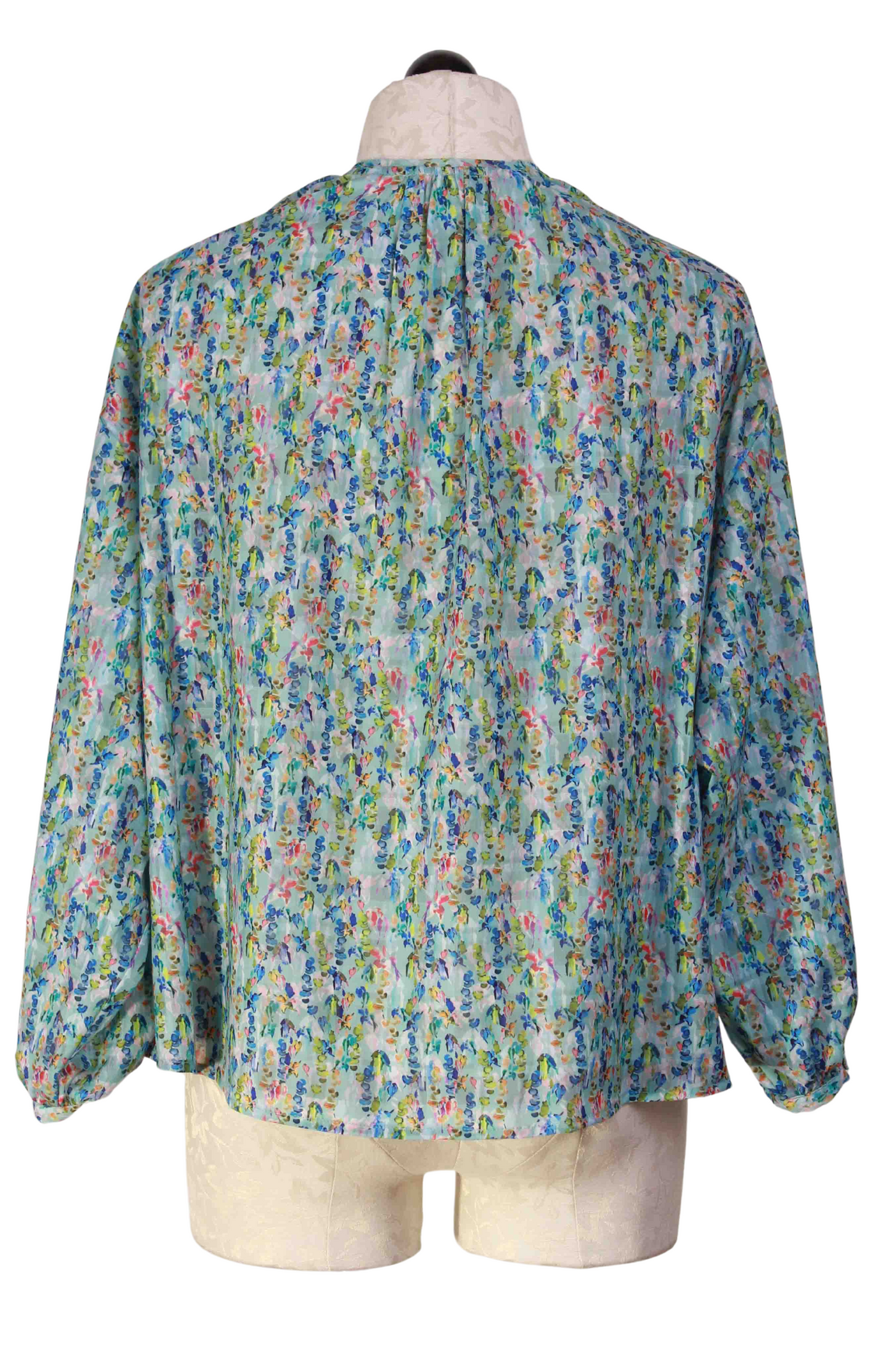 back view of Button Down Mini Floral Blouse by The Korner