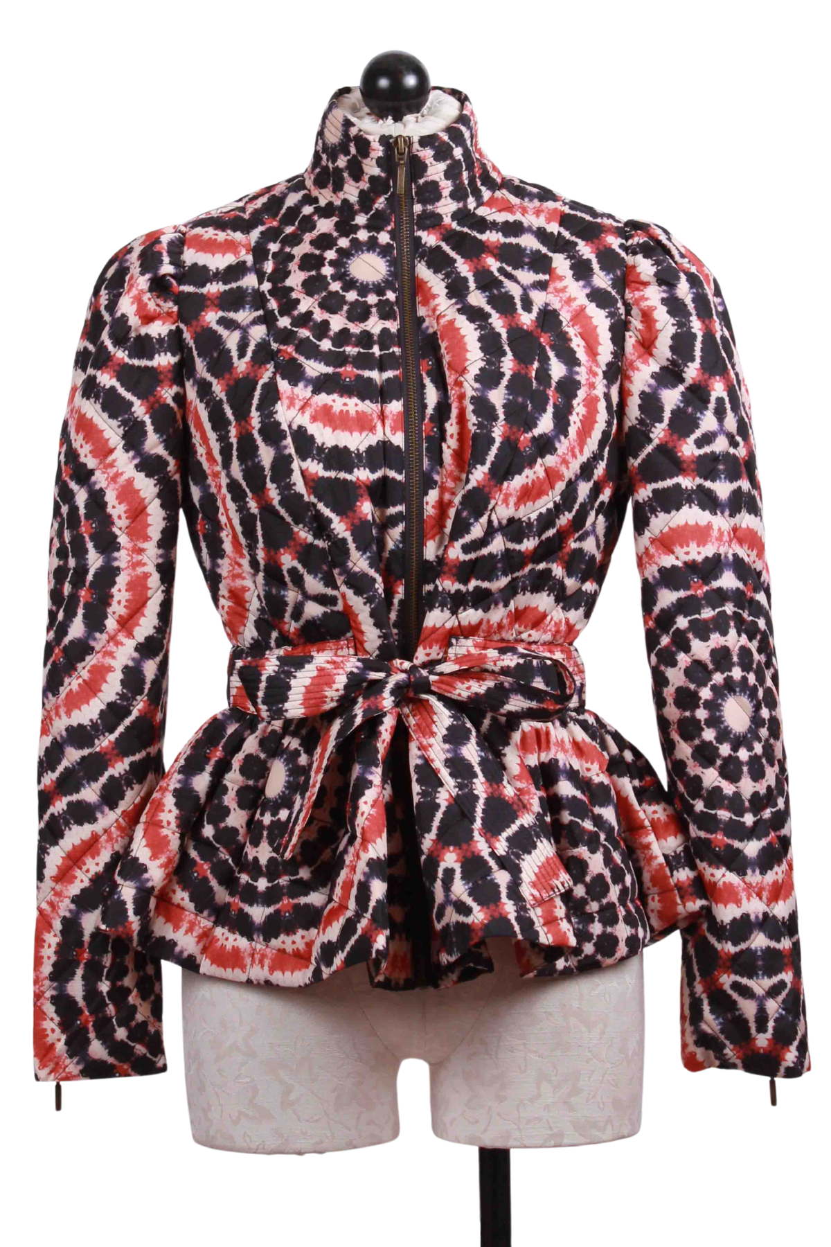 Mandala Peplum Skirted Raven Jacket by Marie Oliver