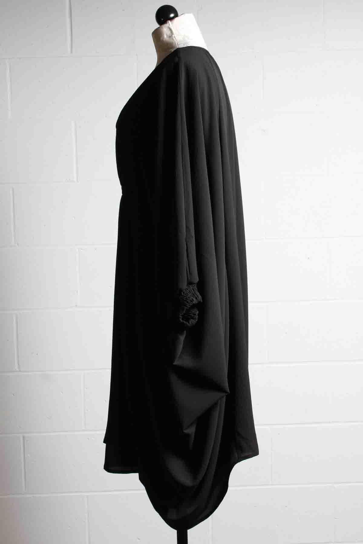 side view of Black Kaftan Dress by Isle