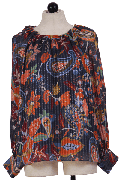 Jenna Blouse by Marie Oliver in a gorgeous Indigo Tapestry Print