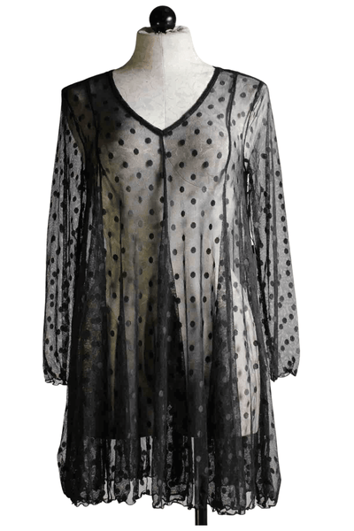 Black Flared Modernist Mesh Olivia Tunic by Liv by Habitat