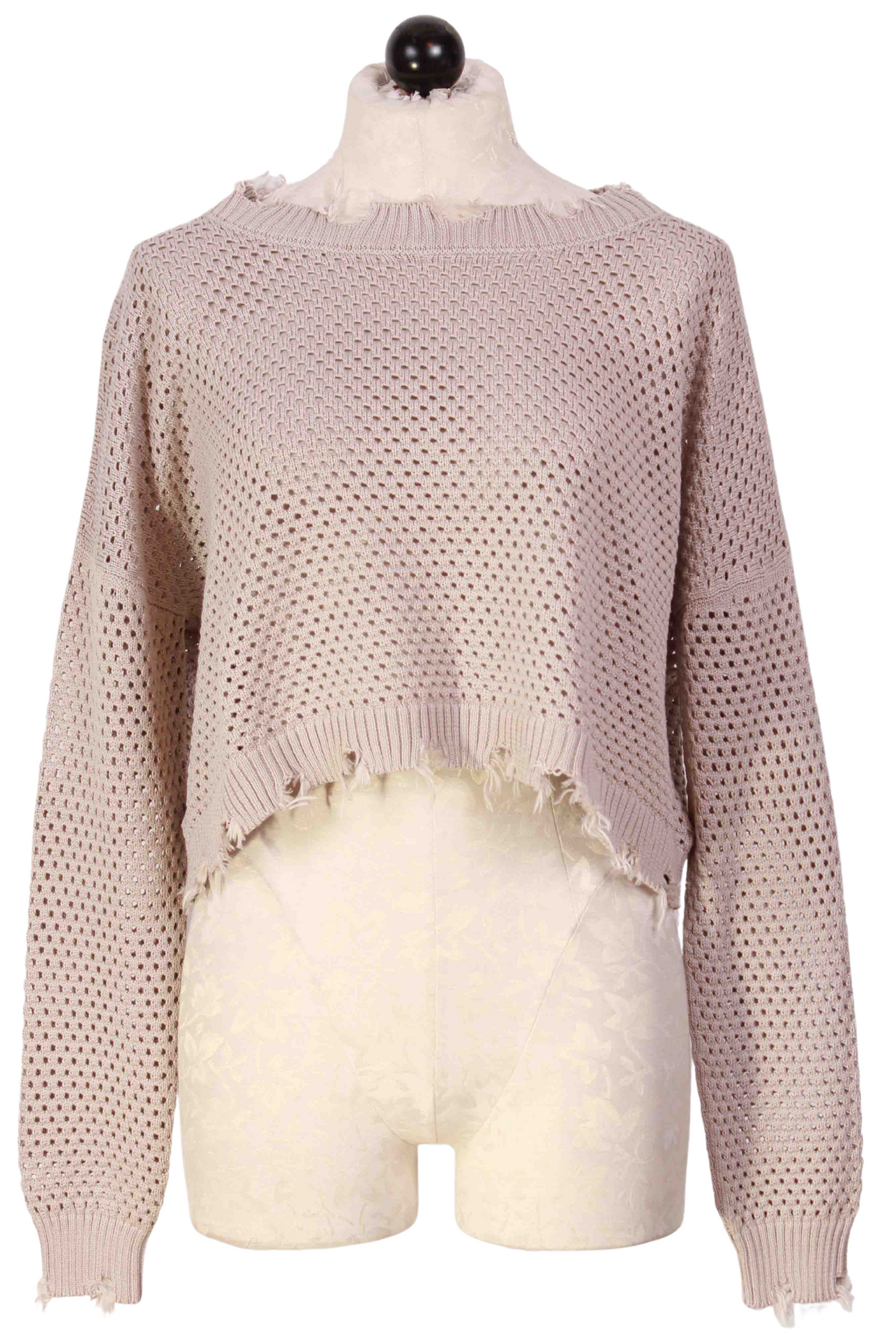 Putty Raw Edge Pin Dot Sweater by Planet