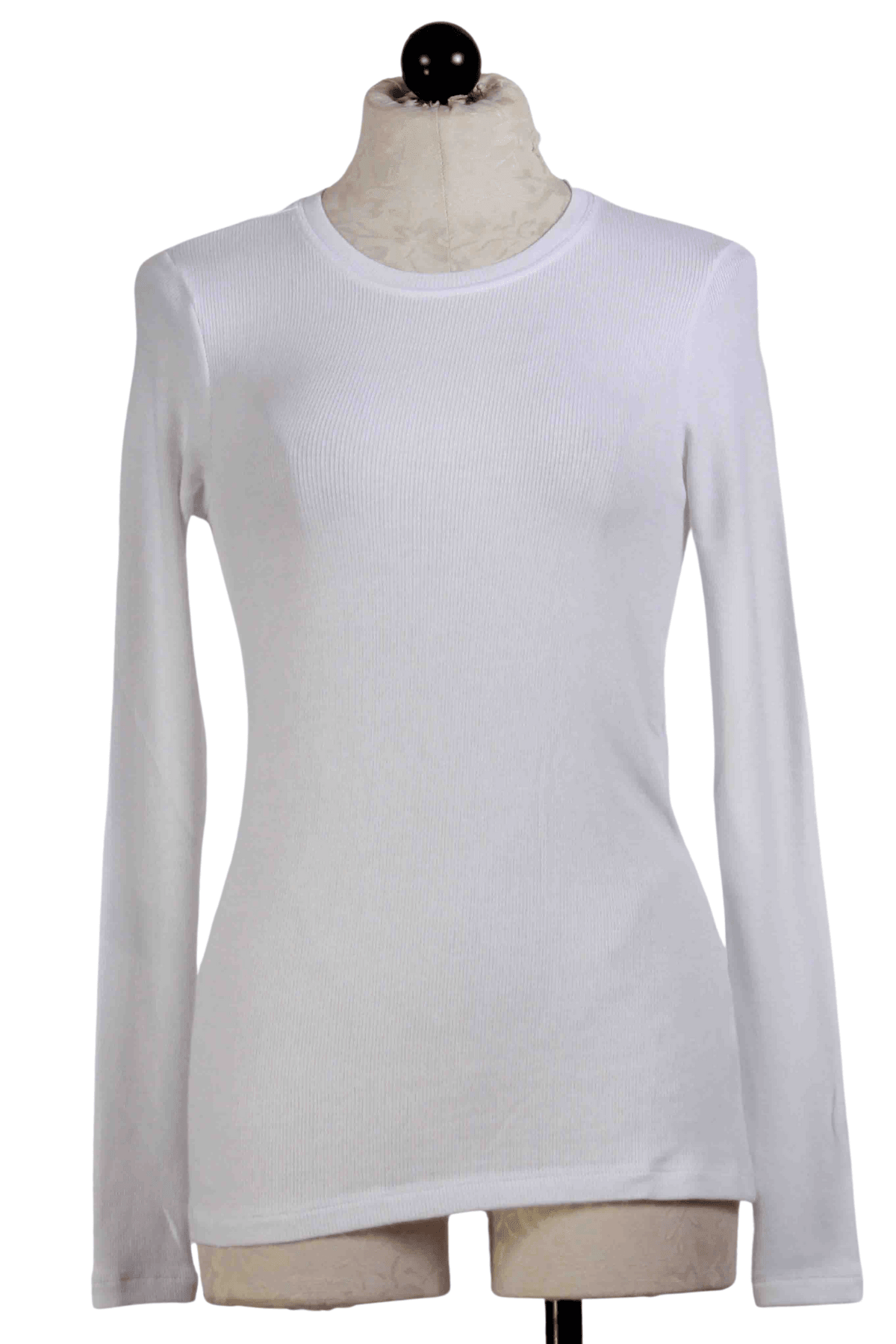 white Ribbed Long Sleeve Tee by Goldie Tees
