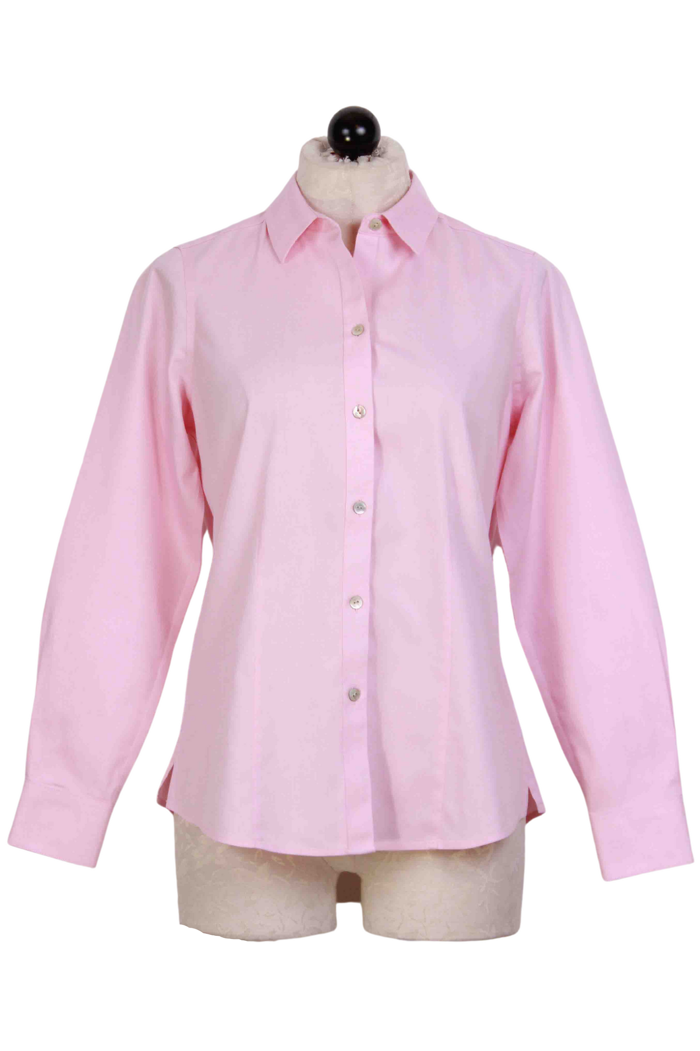 Chambray Pink Classic collared, tailored Dianna blouse by Foxcroft