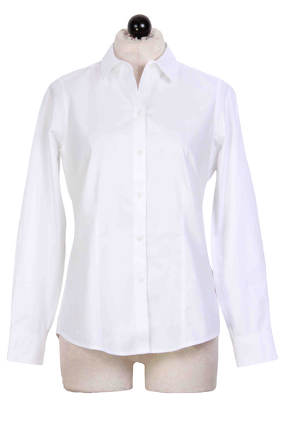 White Classic collared, tailored Dianna blouse by Foxcroft