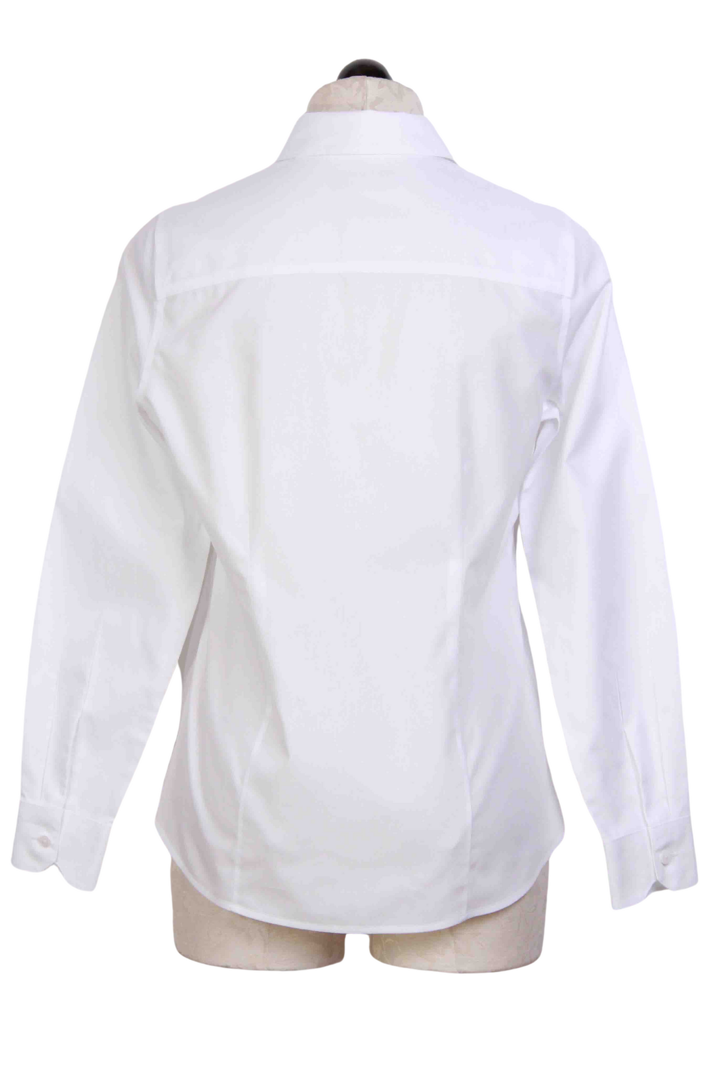 back view of White Classic collared, tailored Dianna blouse by Foxcroft