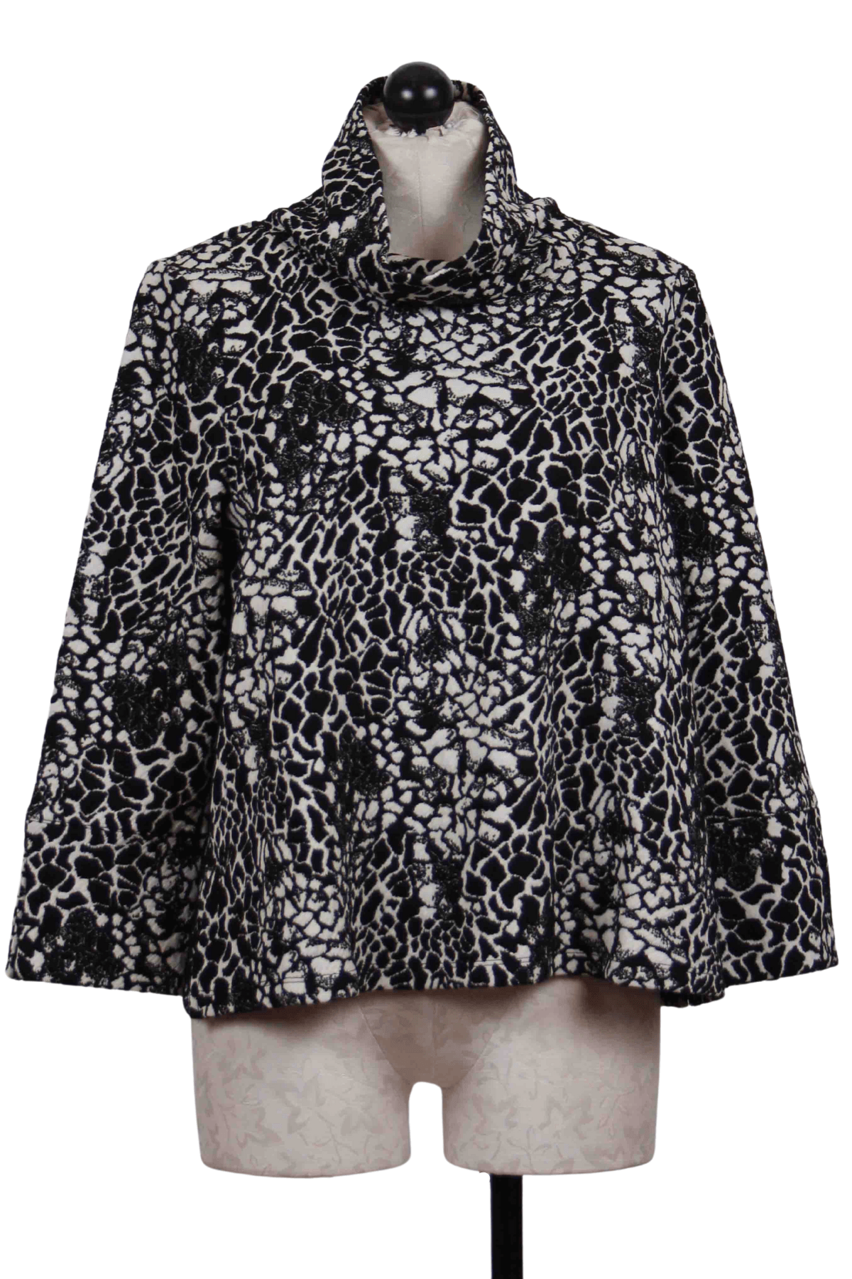 Black and white Flora and Fauna Cowl Neck Top by Liv by Habitat